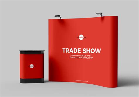 Free Trade Show Backdrop With Display Counter Mockup On Behance