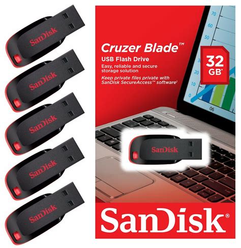 sandisk 32gb cruzer blade usb flash pen drive 32 gb sdcz50 032g 32g pack 5 ebay