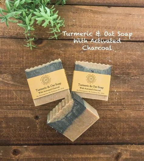 Turmeric Oat Soap Activated Charcoal Facial Bar Organic Tea Tree