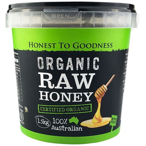 honest to goodness 100 organic australian raw honey 1 5kg