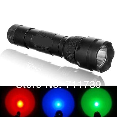 Usa Eu Hot Sell Wf 502b Cree Red Green Blue Led Flashlight Torch Signal