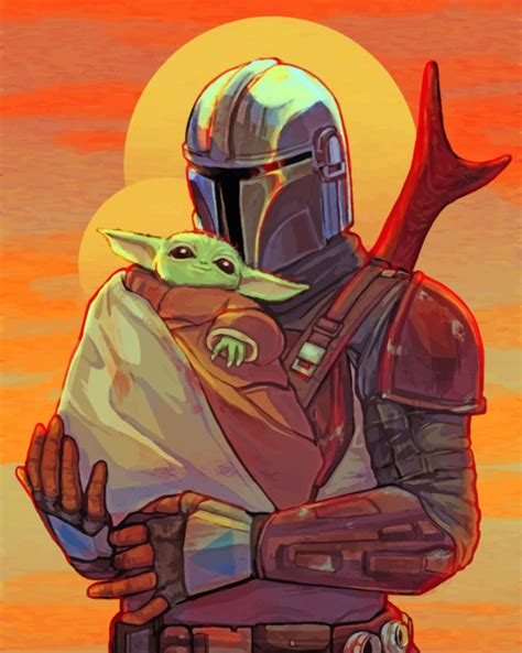 Mandalorian And Baby Yoda Paint By Numbers Paint By Numbers For Adult