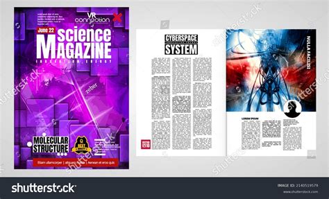 Science Technology Cover Magazine Layout Illustration Stock Vector