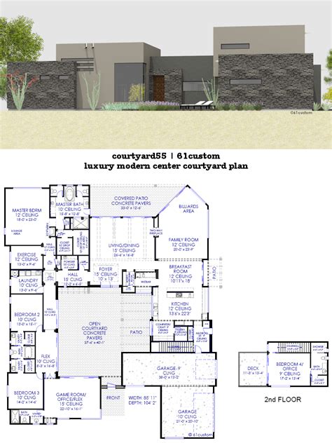 Courtyard House Plans 61custom Contemporary And Modern
