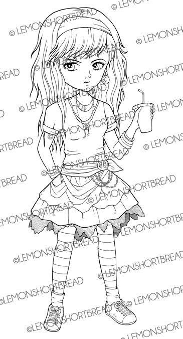 With the coloring pages that follow, we offer you a return to childhood ! Digital Stamp 80s Girl Soda Digi Printable Coloring Page ...