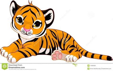 Little Tiger Cub Resting Stock Vector Illustration Of Isolated 17836336