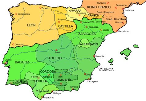 Map Of The Iberian Peninsula In 1037 Spain History European History