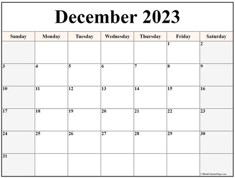December 2023 Blank Calendar 2024
