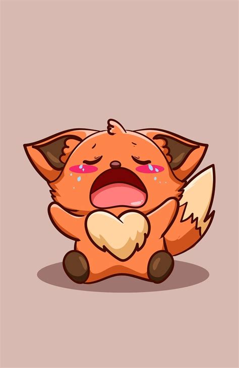 Crying Cute Baby Fox Cartoon Illustration 2151528 Vector Art At Vecteezy