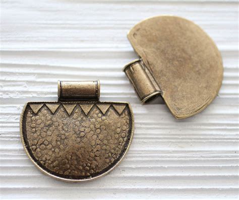 tribal-pendant,-antique-gold-pendant,-large-rustic-pendant,-large-hole