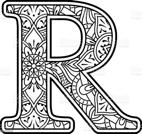 All other letters here, in alphabet category. Mandala Art Coloring Letter R Stock Illustration ...