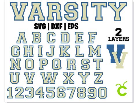 Varsity Vintage Alphabet Font Vector 2 Layers By Hotfont On Zibbet