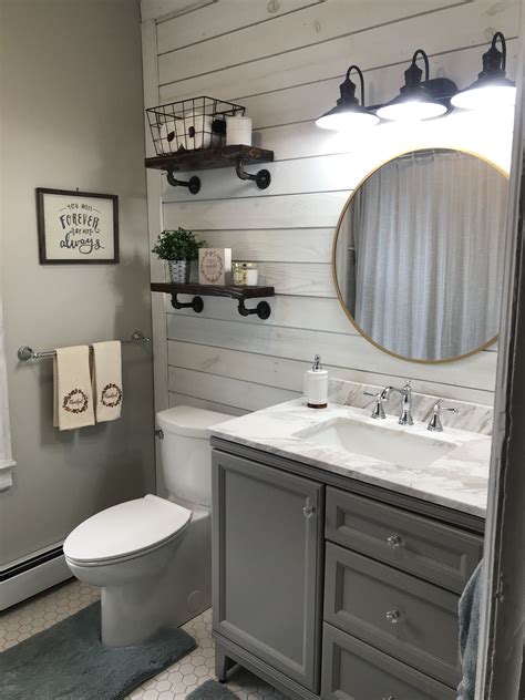 Get the best deal for farmhouse metal frame bathroom mirrors from the largest online selection at ebay.com. Round mirror, lights, shiplap. | Bathroom farmhouse style ...