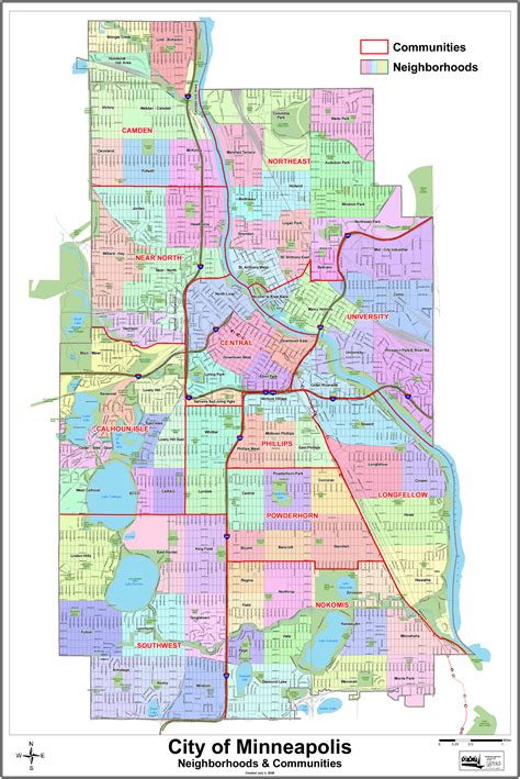 Minneapolis Neighbourhoods Vivid Maps