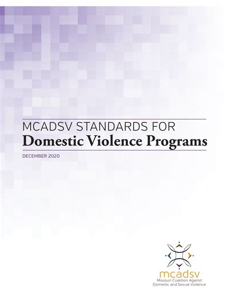 Standards For Domestic Violence Programs Missouri Coalition Against