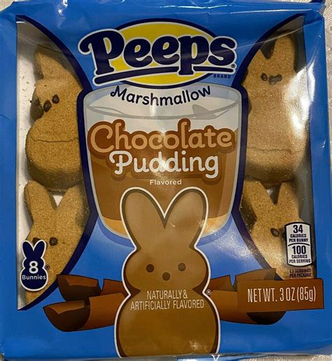 Peeps Chocolate Pudding Flavored Marshmallow Bunnies Easter Candy 3oz
