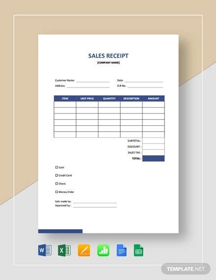 Sales Receipt Template 13 Free Pdf Word Documemts Download