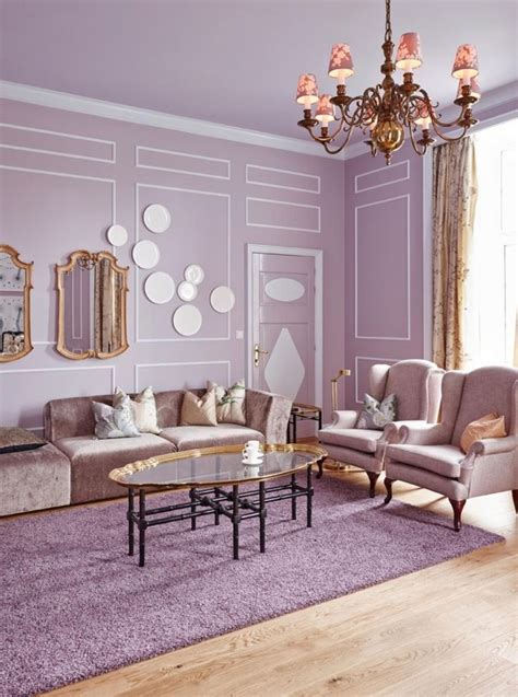 30 Cute Living Room With Purple Color Schemes Design Ideas