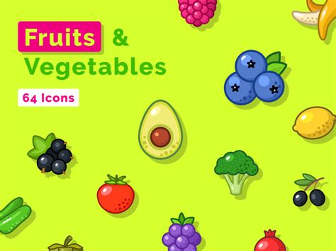 Fruits And Vegetables Icon Set Free Sketch Resource Sketch Elements