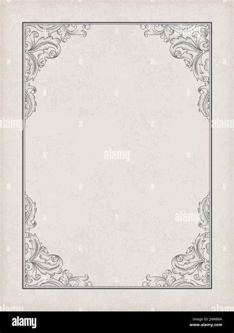 Vintage Frame Template Vector Eps10 Stock Vector Image And Art Alamy