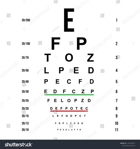 Vector Eye Test Chart Optometrist Check Medical Royalty Free Stock
