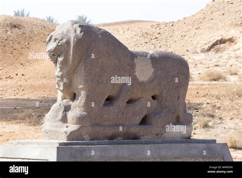Picture Of Statue Of The Lion Of Babylon In The Ancient City Of Babylon