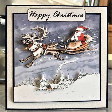 317 La Pashe 6x6 Decoupage Christmas Card Christmas Cards 2018