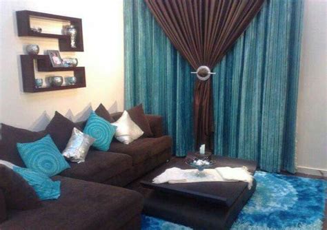 Hang My Brown Curtains With The Blue On Top Instead Teal Living Rooms Living Room Turquoise