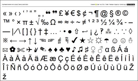 A collection of cool symbols that provides access to many special fancy text symbols, letters, characters. SearchReSearch: Trick of the day: copypastecharacter.com ...