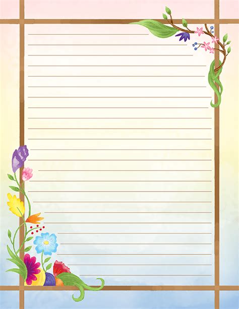 Printable Lined Paper Free Printable Stationery Printable Recipe