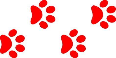 Red Paw Print Clip Art Clipart Best