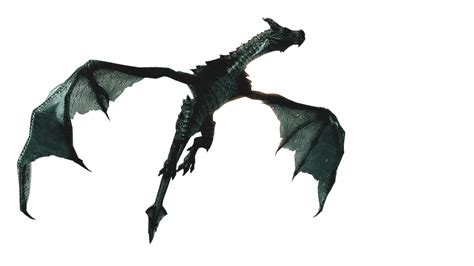 Elder Scrolls Skyrim Flying Dragon Transparent Png Stickpng