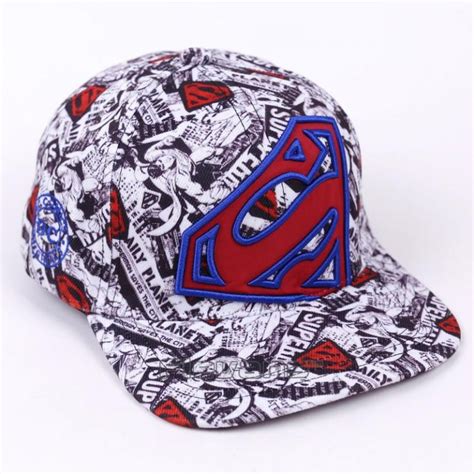 Superman Logo Swag Funky White Snapback Baseball Cap Superheroes Gears