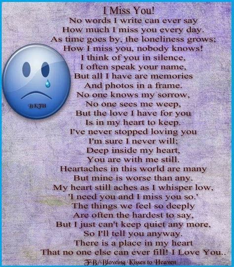 For My One And Only I Miss You More Than Words Can Express Grief