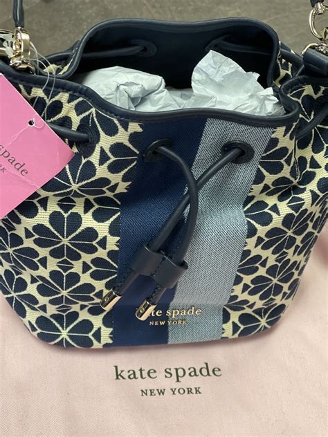 Kate Spade Flower Jacquard Stripe Medium Bucket Bag Lambert Pawn Shop
