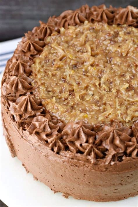 Every bite has a light crunch from the pecans, a sweet taste of coconut and a drizzle of chocolate. The Best Homemade German Chocolate Cake Recipe