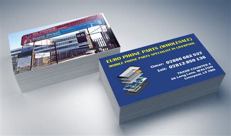 Euro Phone Parts Business Cards Web And Graphic Design Agency Stockport