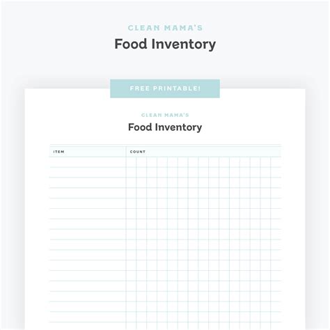 Free Printable Food Inventory Checklist Clean Mama