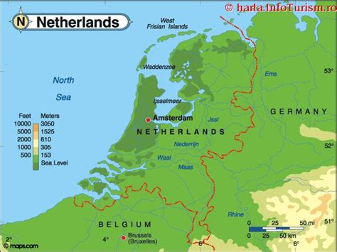 Harta Olanda: consulta harta fizica a Olandei pe Infoturism.ro