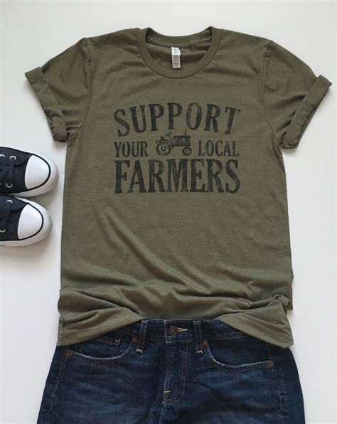 Farmer Shirt Support Your Local Farmer Farming Shirts Etsy Farmer
