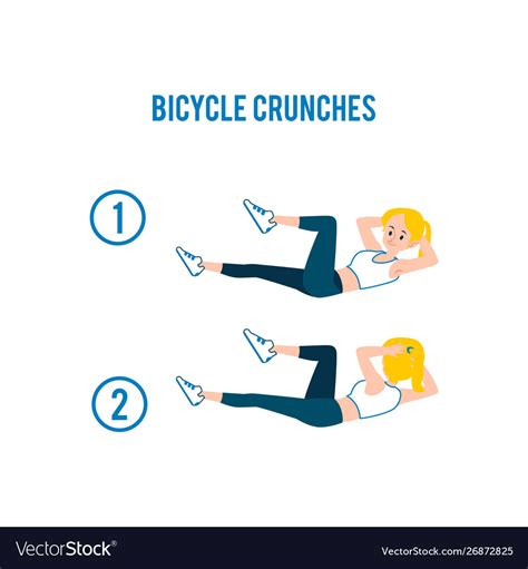 Bicycle Crunches Abs Workout Exercises And Vector Image