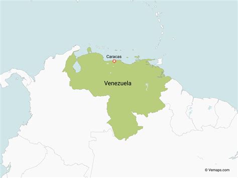 Map Of Venezuela With Neighbouring Countries Free Vector Maps