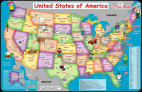Placemutts® Usa Paper Wall Map For Kids Jimapco