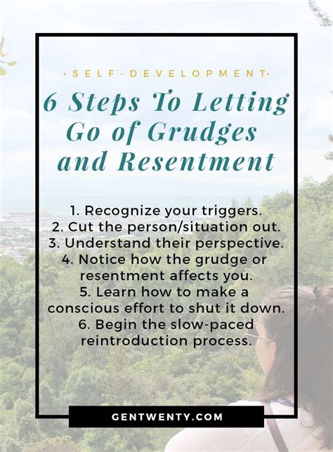 6 Steps To Letting Go Of Grudges And Resentment Resentment Quotes