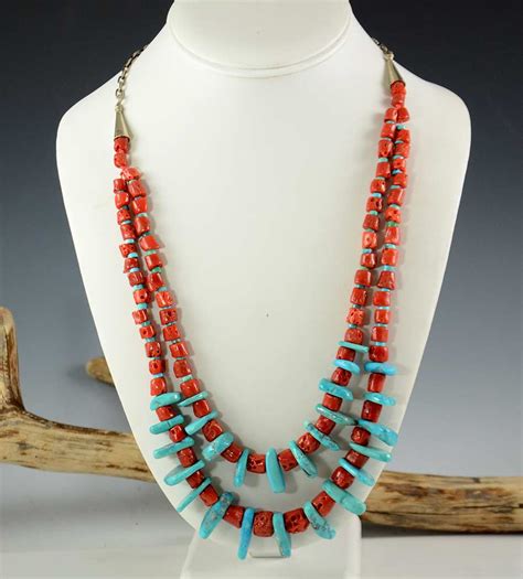 Vintage Turquoise And Coral Necklace Philipshigh Co Uk
