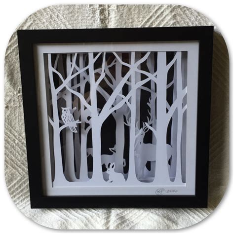 "Forest Friends"- Shadow Box Paper Cut Art *MADE TO ORDER* | Kitty K