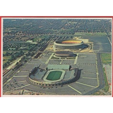 Art Color Postcard Aerial View Veterans Stadium Jfk And The Spectrum