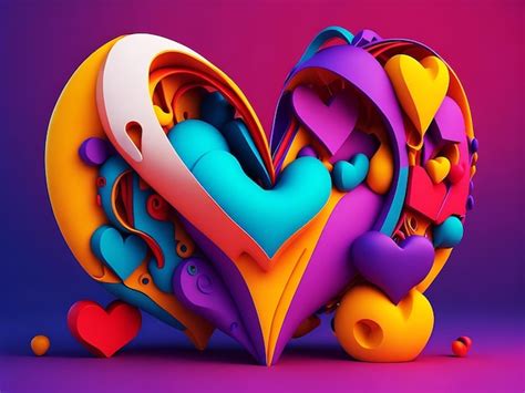 Premium Photo Abstract Love Background Colorful Love Generative Ai