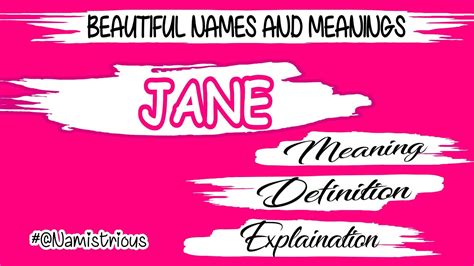 Jane Name Meaning Jane Meaning Jane Name And Meanings Jane Means