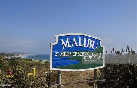 Malibu Los Angeles California Ca Sign At Beach Of Famous Actors Movie